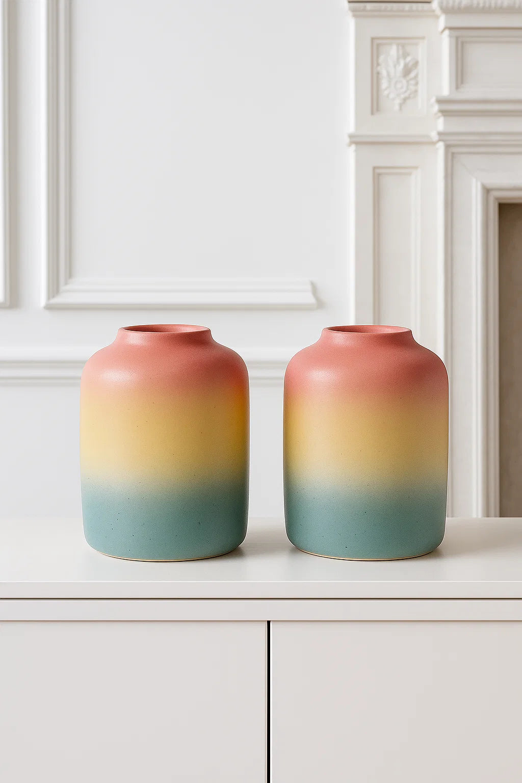 Rainbow bottle vase