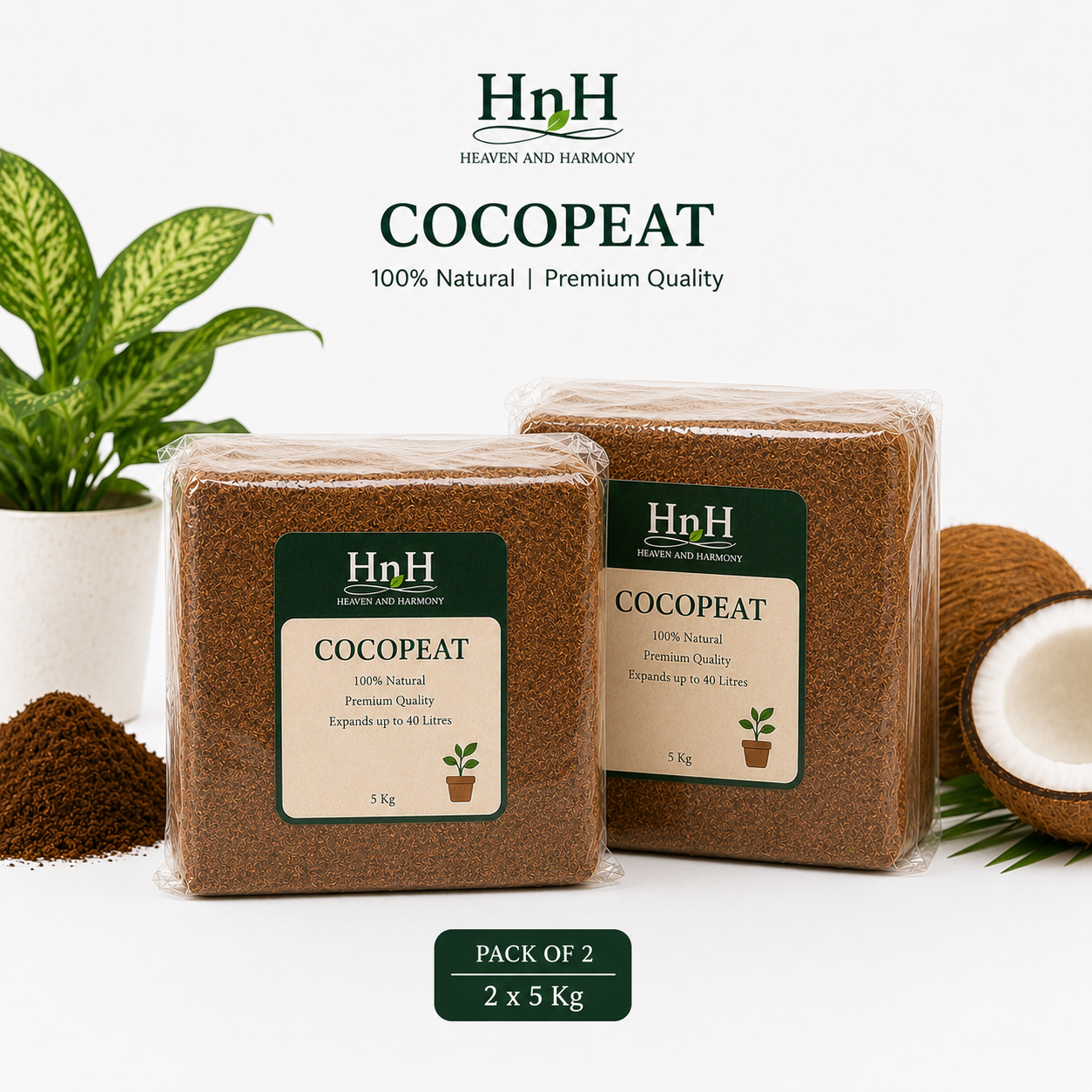 HnH Cocopeat [2×5kg] block combo